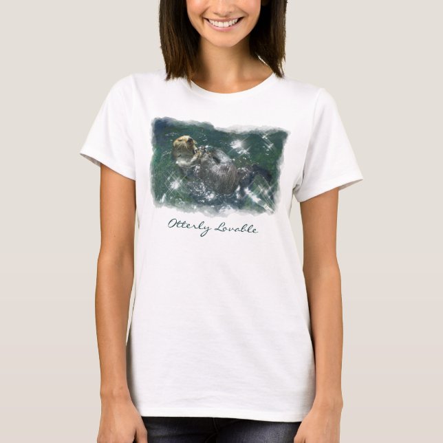 Cute Otterly Lovable Otter Photo Print Shirt (Front)
