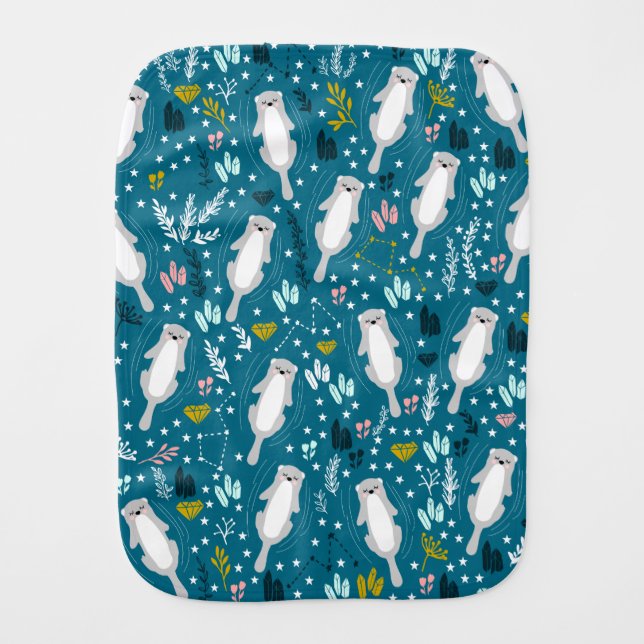 Cute Otters Burp Cloth (Front)