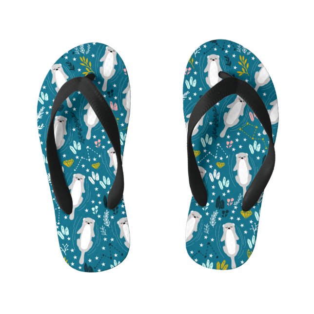 Cute Otters Flip Flops (Footbed)