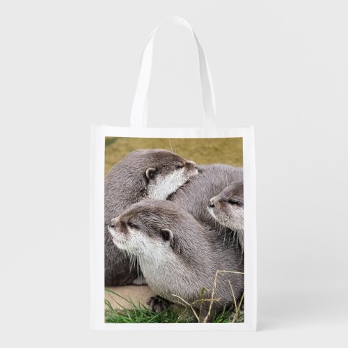 CUTE OTTERS GROCERY BAG