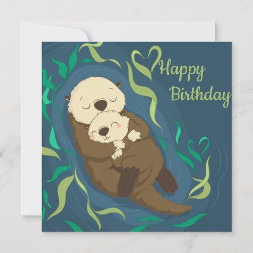 Cute Otters Holiday Card