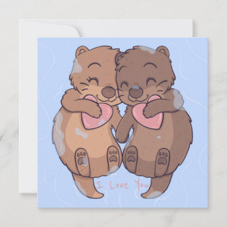 Cute Otters Holiday Card