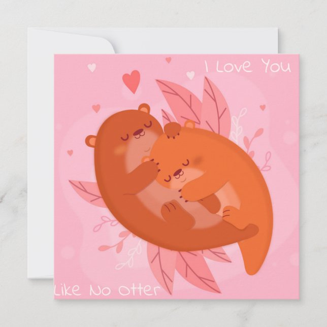 Cute Otters Holiday Card (Front)