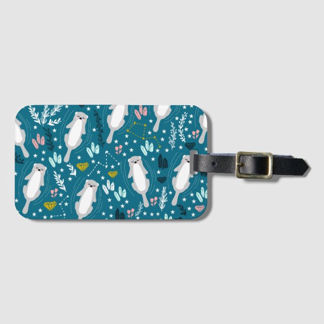 Cute Otters Luggage Tag (Front Horizontal)