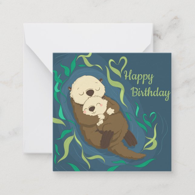 Cute Otters Note Card (Front)