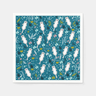Cute Otters Paper Napkins