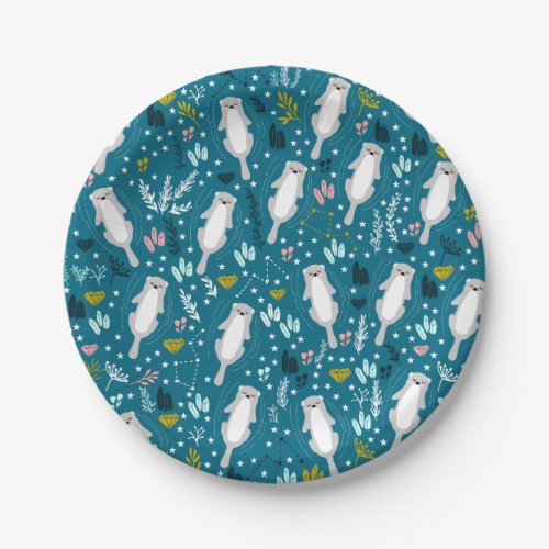 Cute Otters Paper Plates