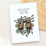 Cute Otters Pun Thinking of You Postcard<br><div class="desc">Capture the heart of your loved ones with our adorable anytime postcard, showcasing two charming otters and the clever phrase, "there's no otter like you." Designed for those thoughtful moments, this card is perfect for sending to friends, pen pals or fellow post-crossers, adding a touch of whimsy to your correspondence....</div>
