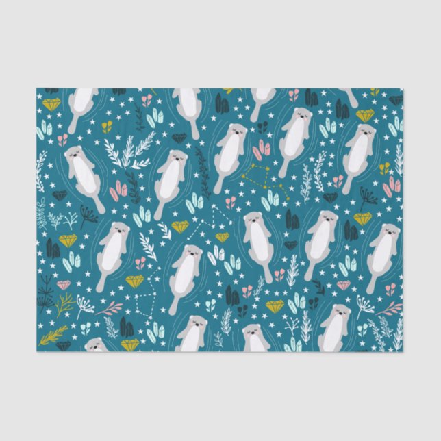 Cute Otters Tissue Paper (Front)