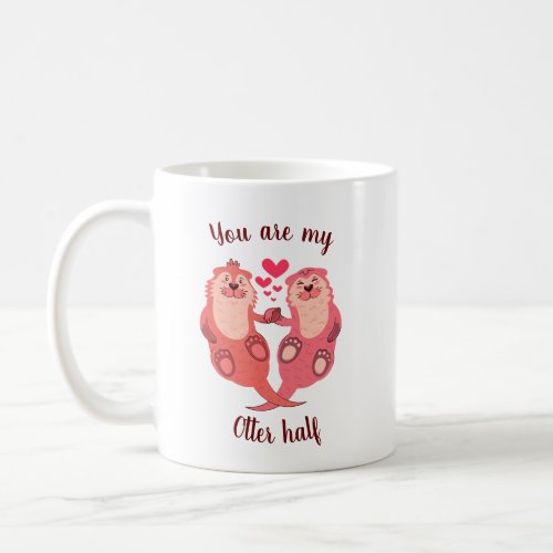 Cute Otters Valentines Day Couple Personalized Coffee Mug