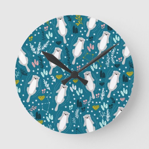 Cute Otters Wall Clock