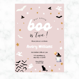 Cute Our Little Boo Halloween Birthday Any Year Invitation
