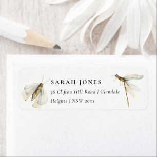 Cute Our Little Bug Blue Dragonfly Address Label