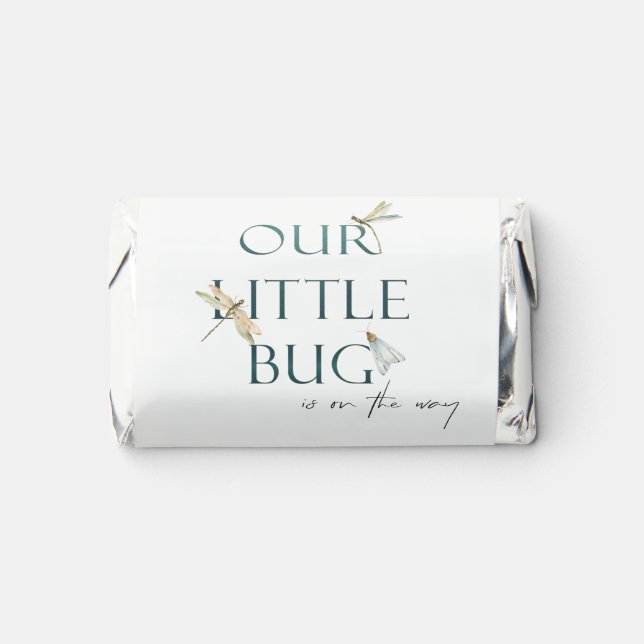 Cute Our Little Bug Blue Dragonfly Baby Shower Hershey's Miniatures (Front)