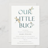 Cute Our Little Bug Blue Dragonfly Baby Shower Invitation (Front/Back)
