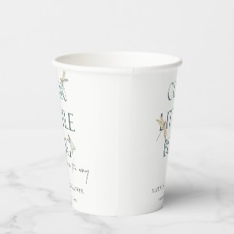 Cute Our Little Bug Blue Dragonfly Baby Shower Paper Cups | Zazzle
