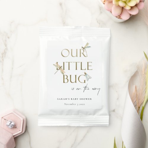 Cute Our Little Bug Gold Dragonfly Baby Shower Margarita Drink Mix