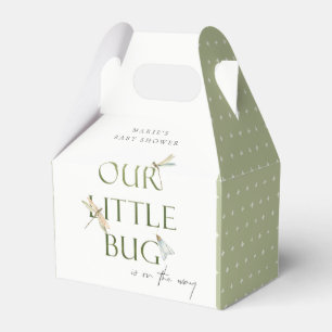 Cute Our Little Bug Green Dragonfly Baby Shower Favor Boxes