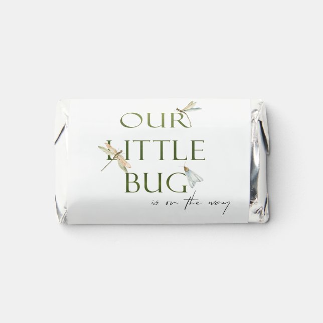 Cute Our Little Bug Green Dragonfly Baby Shower Hershey's Miniatures (Front)