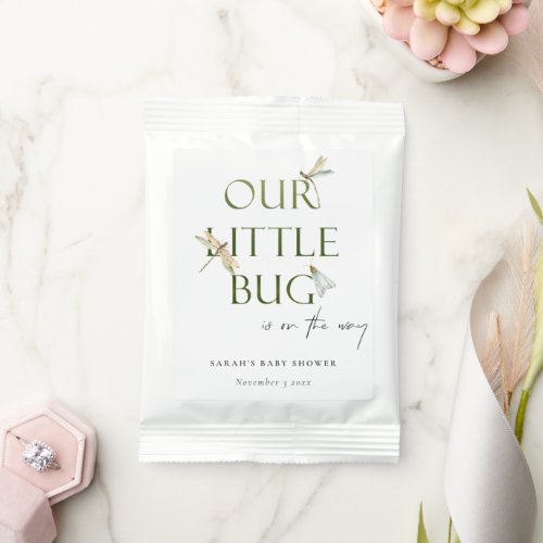 Cute Our Little Bug Green Dragonfly Baby Shower Margarita Drink Mix