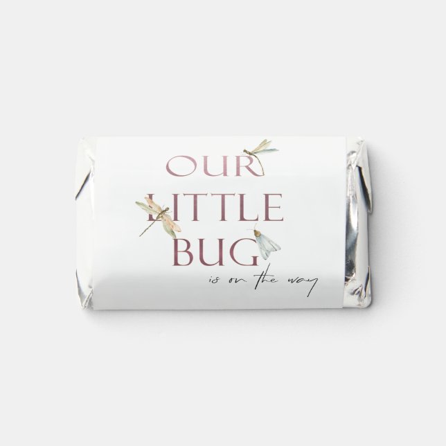 Cute Our Little Bug Pink Dragonfly Baby Shower Hershey's Miniatures (Front)