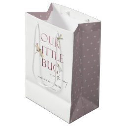 Cute Our Little Bug Pink Dragonfly Baby Shower Medium Gift Bag