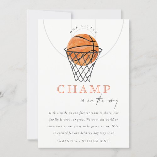 Cute  Our Little Champ Basketball Announcement