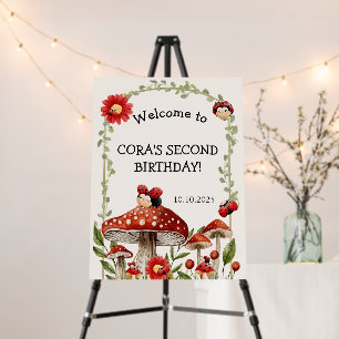 Cute Our Little Ladybug Girl Birthday Foam Board