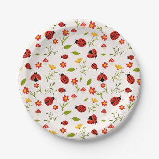 Cute Our Little Ladybug Girl Birthday Paper Plates