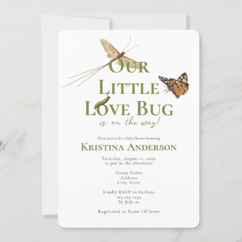 Cute Our Little Love Bug Baby Shower Invitation