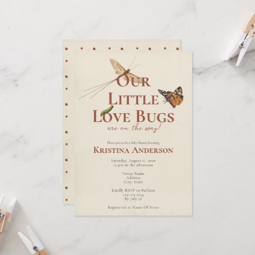 Cute Our Little Love Bugs Baby Invitation
