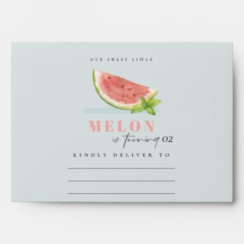 Cute Our Little Melon Blue Any Age Birthday Envelope
