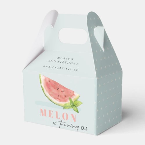 Cute Our Little Melon Blue Any Age Birthday Favor Boxes
