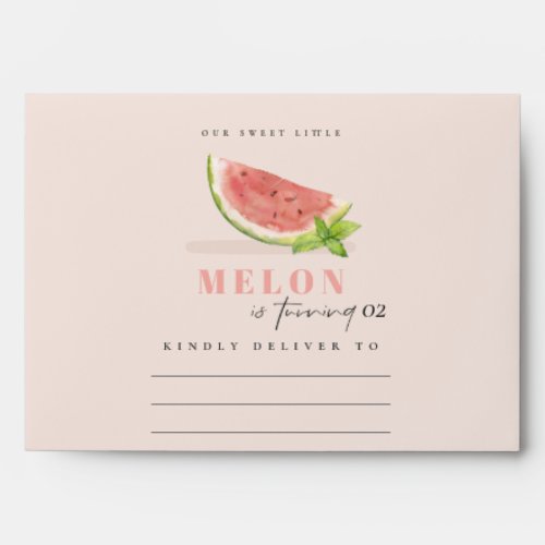 Cute Our Little Melon Blush Any Age Birthday Envelope