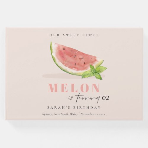 Cute Our Little Melon Blush Any Age Birthday Guest Book
