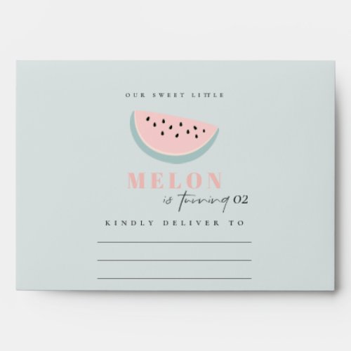 Cute Our Little Melon Pastel Blue Any Age Birthday Envelope