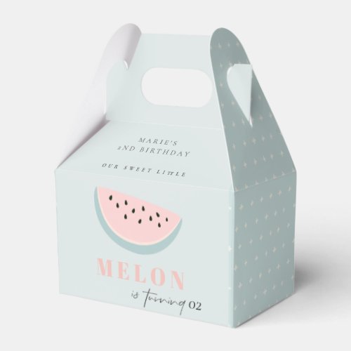 Cute Our Little Melon Pastel Blue Any Age Birthday Favor Boxes