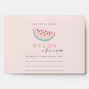 Cute Our Little Melon Pastel Pink Any Age Birthday Envelope