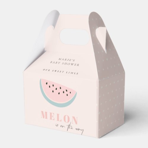Cute Our Little Melon Pastel Pink Baby Shower Favor Boxes