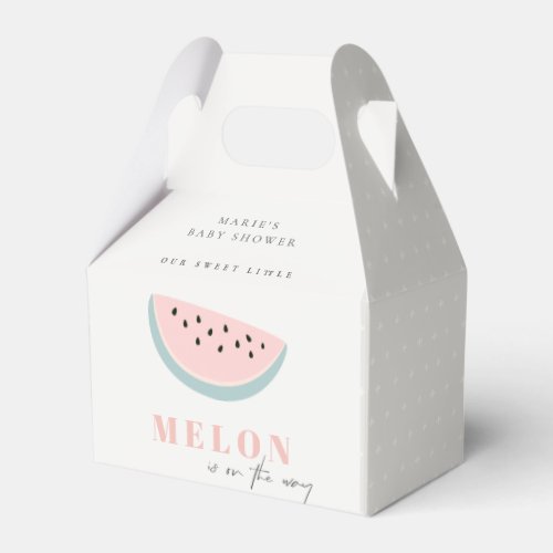 Cute Our Little Melon Pastel Pink Baby Shower Favor Boxes