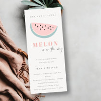 Cute Our Little Melon Pastel Pink Baby Shower Invitation