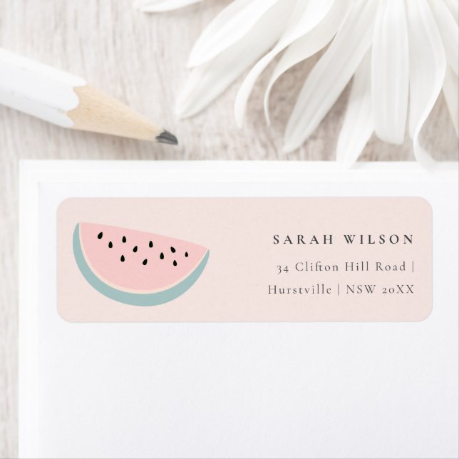 Cute Our Little Melon Pastel Pink Blush Address Label (Insitu)