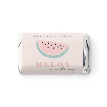Cute Our Little Melon Pink Pastel Baby Shower Hershey's Miniatures
