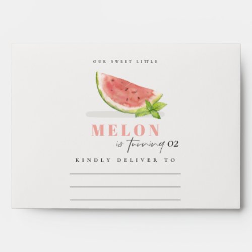 Cute Our Little Melon Red Green Any Age Birthday Envelope