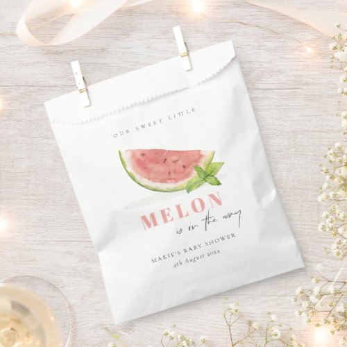 Cute Our Little Melon Red  Watercolor Baby Shower Favor Bag