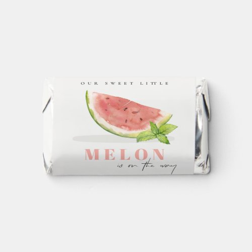 Cute Our Little Melon Red Watercolor Baby Shower Hersheys Miniatures