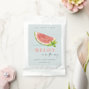 Cute Our Little Melon Watercolor Blue Baby Shower Lemonade Drink Mix