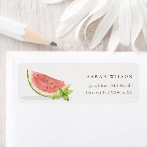 Cute Our Little Melon Watercolor Red Address Label