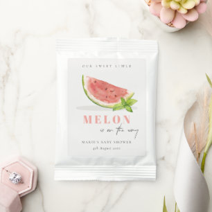 Cute Our Little Melon Watercolor Red Baby Shower Lemonade Drink Mix