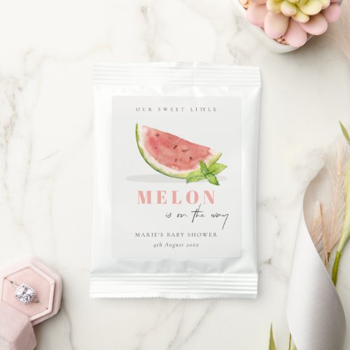 Cute Our Little Melon Watercolor Red Baby Shower Lemonade Drink Mix